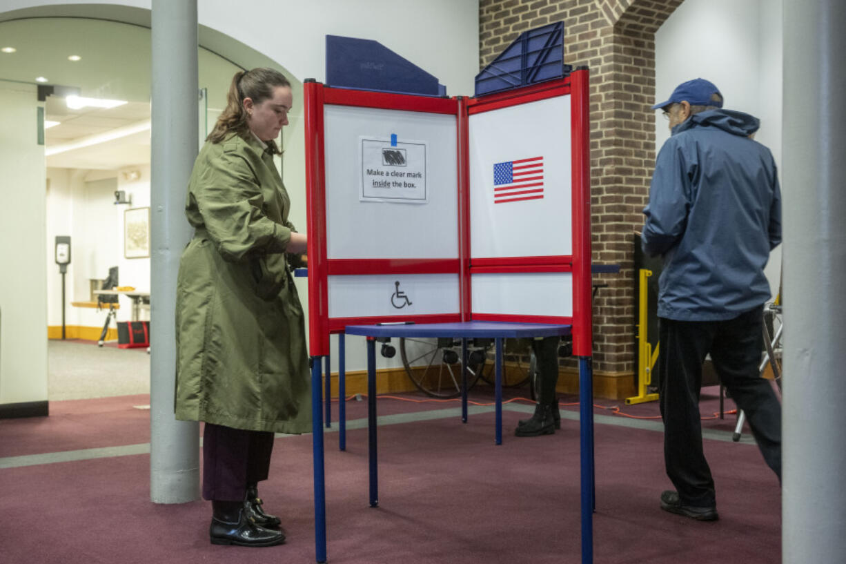 Super Tuesday voters cast their ballots at Alexandria City Hall on Tuesday, March 5, 2024 in Alexandria, Va.