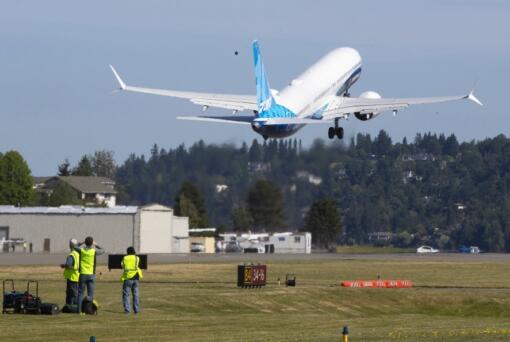 FILE - The final version of the 737 MAX, the MAX 10, takes off from Renton Airport in Renton, Wash., on its first flight Friday, June 18, 2021. The Federal Aviation Administration is giving Boeing 90 days to come up with a plan to meet safety standards for building new planes, Wednesday, Feb. 28, 2024. The company has been beset by quality problems in manufacturing of its popular 737 Max jetliner.  (Ellen M.