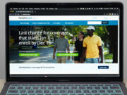 FILE - The healthcare.gov website is seen on Dec. 14, 2021, in Fort Washington, Md. A federal appeals court was scheduled to hear arguments Monday, March 4, 2024 on whether former President Barack Obama&rsquo;s signature health care law requires full insurance coverage of certain types of preventive care, including HIV prevention and some types of cancer screenings.