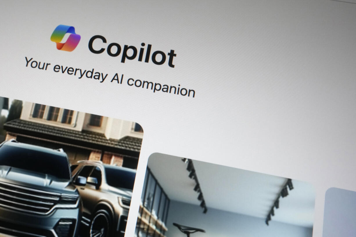 FILE - A Copilot page showing the incorporation of AI technology is shown in London, Tuesday, Feb. 13, 2024. A Microsoft engineer is sounding an alarm Wednesday, March 6, 2024, about offensive and harmful imagery he says is too easily made by the company&rsquo;s artificial intelligence image-generator tool.