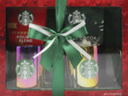This photo provided by  Consumer Product Safety Commission shows Metallic Mugs included in 2023 Holiday Starbucks-branded Gift Sets.  The U.S. Consumer Product Safety Commission said Thursday, March 21, 2024,  that the mugs, when microwaved or filled with extremely hot liquid, can overheat or break, posing burn and laceration hazards. The containers, manufactured by Nestle, were sold at both in store and online at Target and Walmart and through Nexcom, military retail outlets, nationwide from November 2023 through January.
