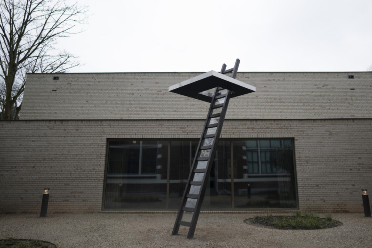 &quot;Token of Gratitude From Refuge to Freedom&quot;, an artwork by Gabriel Lester, reaches skywards at new National Holocaust Museum in Amsterdam, Netherlands, Tuesday, March 5, 2024. The artwork is an expression of gratitude from Jews now living in The Netherlands and is a tribute to resistance fighters and those who helped by offering a hiding place to Jewish children.