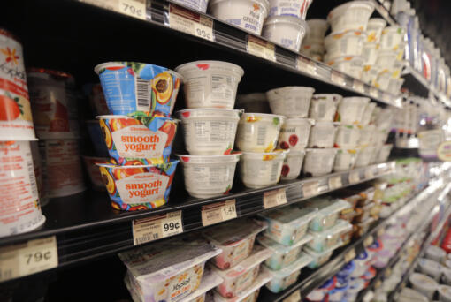 FILE - Yogurt is displayed for sale at a grocery store in River Ridge, La. on July 11, 2018. On Friday, March 1, 2024, the U.S. Food and Drug Administration said yogurt sold in the U.S. can make claims that the food may reduce the risk of type 2 diabetes, based on limited evidence.