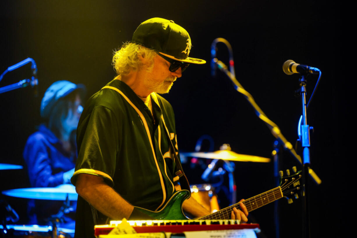 Scott McCaughey of the Baseball Project performs during a concert Sept. 21 at the Guild Theatre in Menlo Park, Calif.