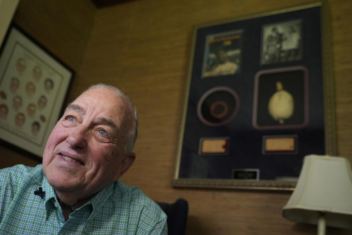 Charlie Russo speaks during an interview at his home Tuesday, March 26, 2024, in Savannah, Ga. Russo had an unbelievable view of Hank Aaron&rsquo;s record-breaking 715th home run. Fifty years later, he&rsquo;s ready to share it with the world.