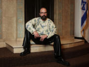 Actor and author Brett Gelman sits for a portrait at Am Shalom on April 2, in Glencoe, Ill. (John J.