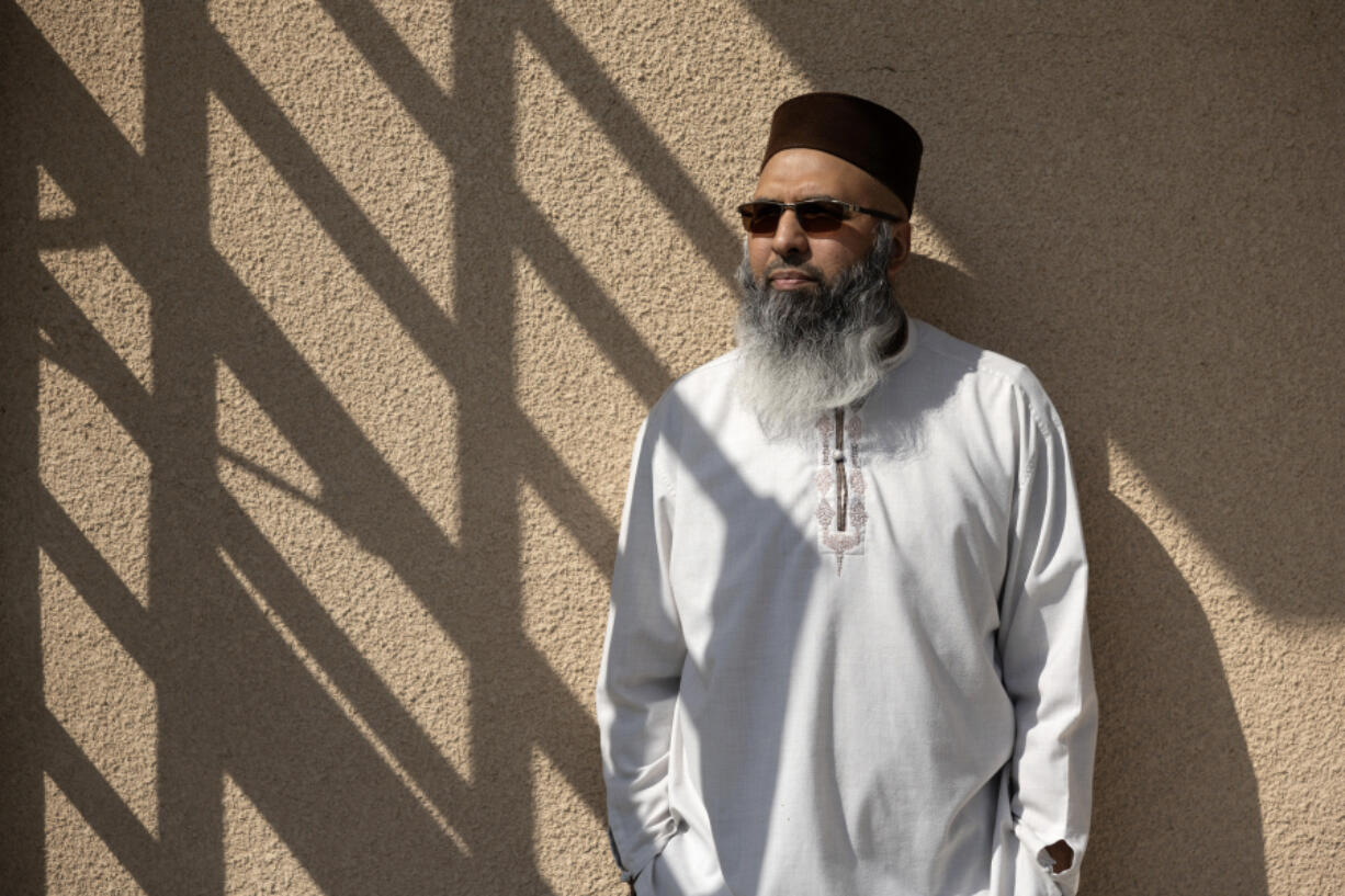 Shaykh Suhail Mulla, the leader of the Islamic Society of West Valley, rented a Jewish synagogue in the San Fernando Valley, but the lease was canceled after the first night. Mulla is seen at Khalil Center in Northridge, California, on March 21, 2024. (Myung J.