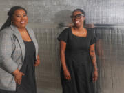ChargerHelp co-founders Evette Ellis, left, and Kameale Terry, right, at their headquarters on March 27, 2024, in Los Angeles.