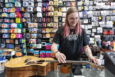 *LEADOPTION* Music World in Hazel Dell on Thursday hosted a free musical instrument string exchange where people could get new strings and their instrument restrung while supplies lasted.