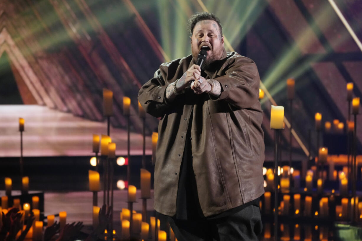 Jelly Roll performs during the iHeartRadio Music Awards, Monday, April 1, 2024, at the Dolby Theatre in Los Angeles.
