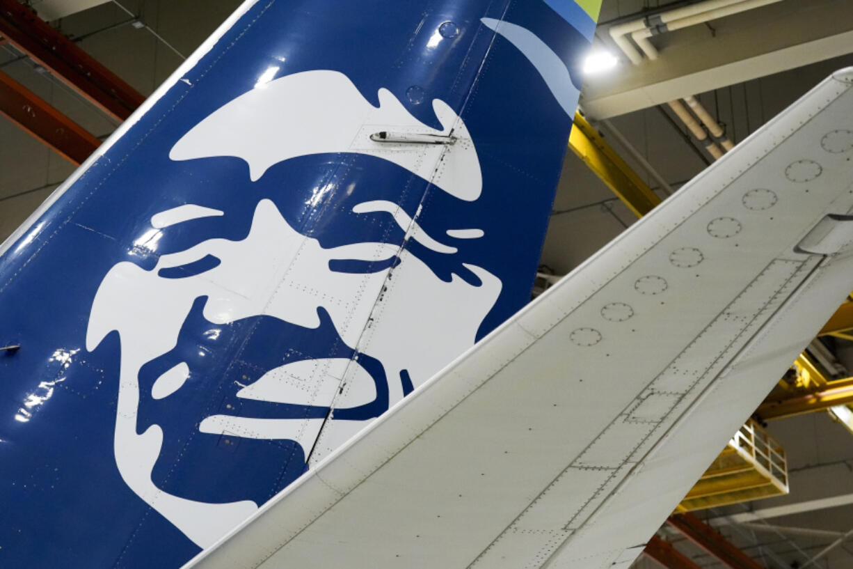 FILE - An Alaska Airlines aircraft sits in the airline&#039;s hangar at Seattle-Tacoma International Airport Wednesday, Jan. 10, 2024, in SeaTac, Wash.  Alaska Airlines briefly grounded all flights Wednesday, April 17,  due to a technical issue.