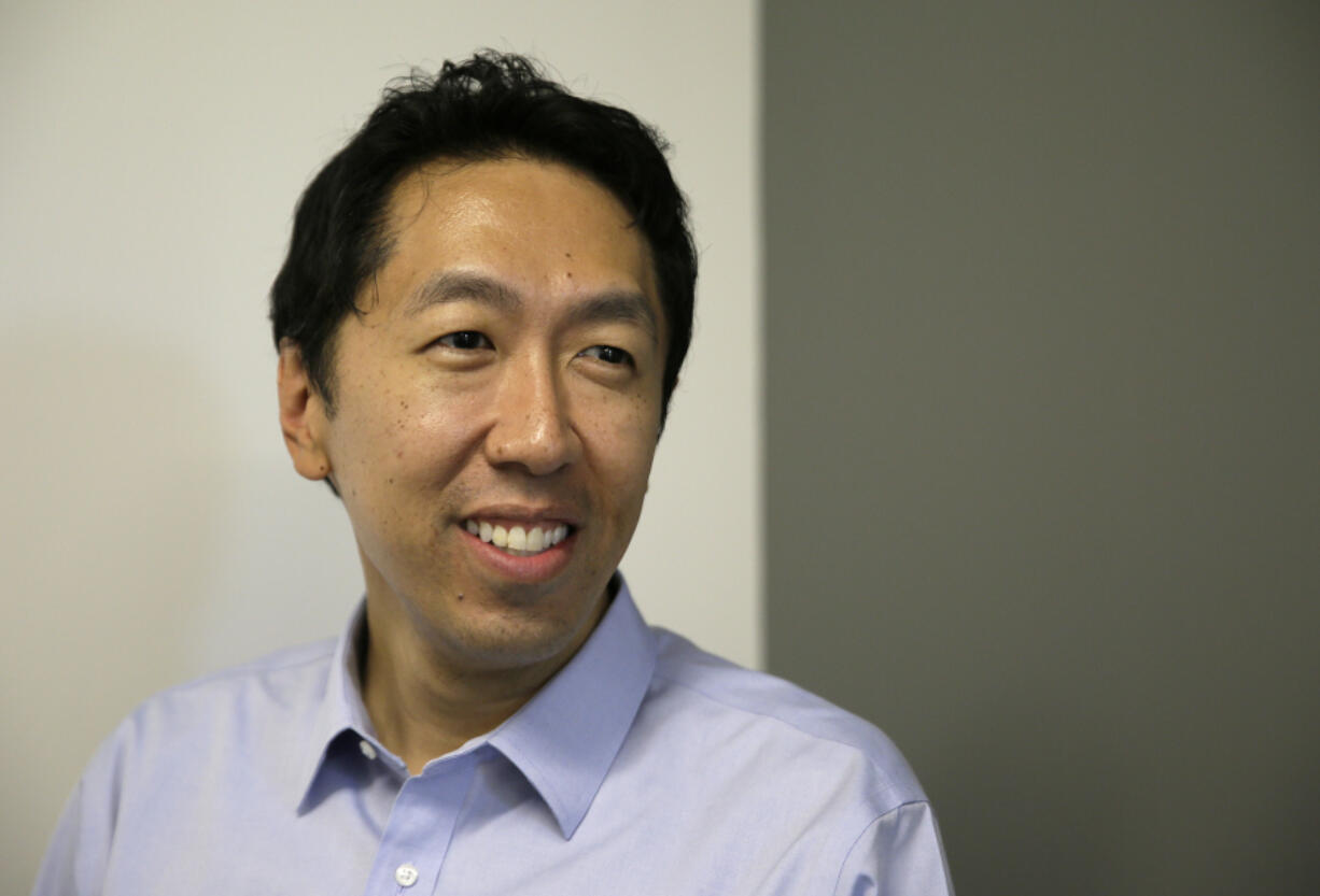 FILE - In this Friday, July 14, 2017, file photo, computer scientist Andrew Ng poses at his office in Palo Alto, Calif.  Amazon announced Thursday, April 11, 2024, that it added artificial intelligence visionary Andrew Ng to its board of directors amid intense AI competition among startups and big technology companies.