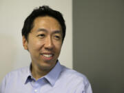 FILE - In this Friday, July 14, 2017, file photo, computer scientist Andrew Ng poses at his office in Palo Alto, Calif.  Amazon announced Thursday, April 11, 2024, that it added artificial intelligence visionary Andrew Ng to its board of directors amid intense AI competition among startups and big technology companies.