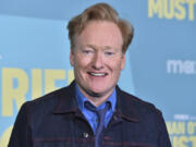 Conan O&rsquo;Brien arrives at a photo call for &ldquo;Conan O&rsquo;Brien Must Go&rdquo; on Tuesday, April 16, 2024, at Avalon Hollywood in Los Angeles.