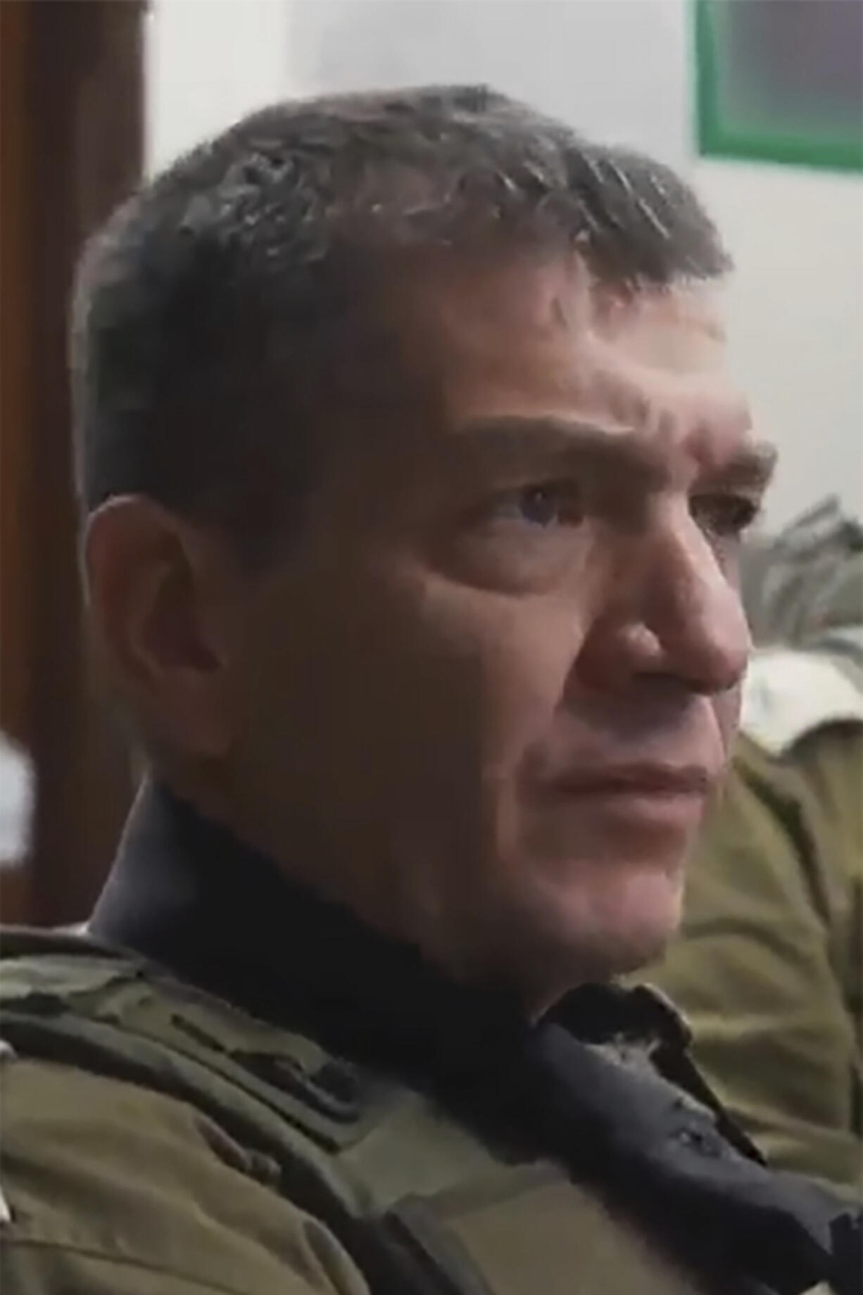 This image made from video provided December, 2023, by Israeli Defense Forces shows Aharon Haliva, the head of Israel&rsquo;s military intelligence in Gaza City, Gaza Strip. Haliva resigned on Monday, April 22, 2024, over the failures surrounding Hamas&rsquo; unprecedented Oct.