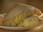 The Masters egg salad sandwich is famous for the Masters golf tournament at Augusta National Golf Club in Augusta, Ga.