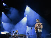 Keyboardist Page McConnell, left, and Trey Anastasio, guitarist and singer-songwriter of the band Phish, rehearse April 16 before the group&rsquo;s four-night engagement at the Sphere in Las Vegas.