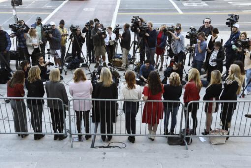 FLE - A group of women who have spoken out about Hollywood producer Harvey Weinstein&rsquo;s sexual misconduct and who refer to themselves as the &ldquo;Silence Breakers,&rdquo; face the media during a news conference at Los Angeles City Hall, Tuesday, Feb. 25, 2020, in Los Angeles. New York&rsquo;s highest court on Thursday, April 25, 2024, has overturned Harvey Weinstein&rsquo;s 2020 rape conviction and ordered a new trial.
