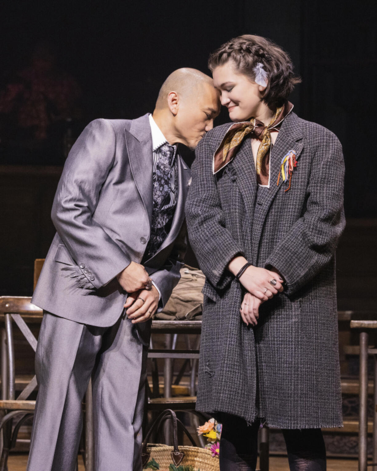 Jon Jon Briones and his daughter, Isa Briones during a performance of &ldquo;Hadestown&rdquo; in New York.