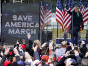FILE - President Donald Trump arrives to speak at a rally in Washington, on Jan. 6, 2021. The Supreme Court will hear arguments over whether Trump is immune from prosecution in a case charging him with plotting to overturn the results of the 2020 presidential election.
