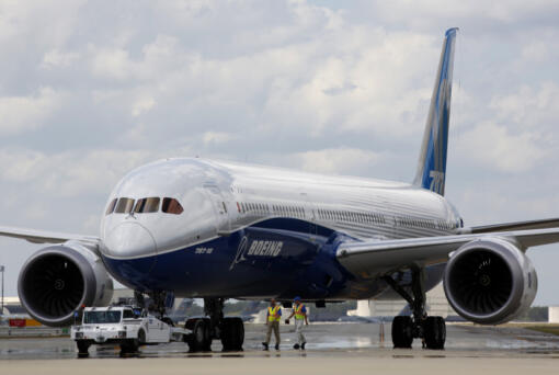 FILE - Boeing employees walk the new Boeing 787-10 Dreamliner down towards the delivery ramp area at the company&rsquo;s facility after conducting its first test flight at Charleston International Airport, Friday, March 31, 2017, in North Charleston, S.C. A Senate subcommittee has opened an investigation into the safety of Boeing jetliners, intensifying safety concerns about the company&rsquo;s aircraft. The panel has summoned Boeing&rsquo;s CEO, Dave Calhoun, to a hearing next week where a company engineer, Sam Salehpour, is expected to detail safety concerns about the manufacture and assembly of Boeing&rsquo;s 787 Dreamliner.