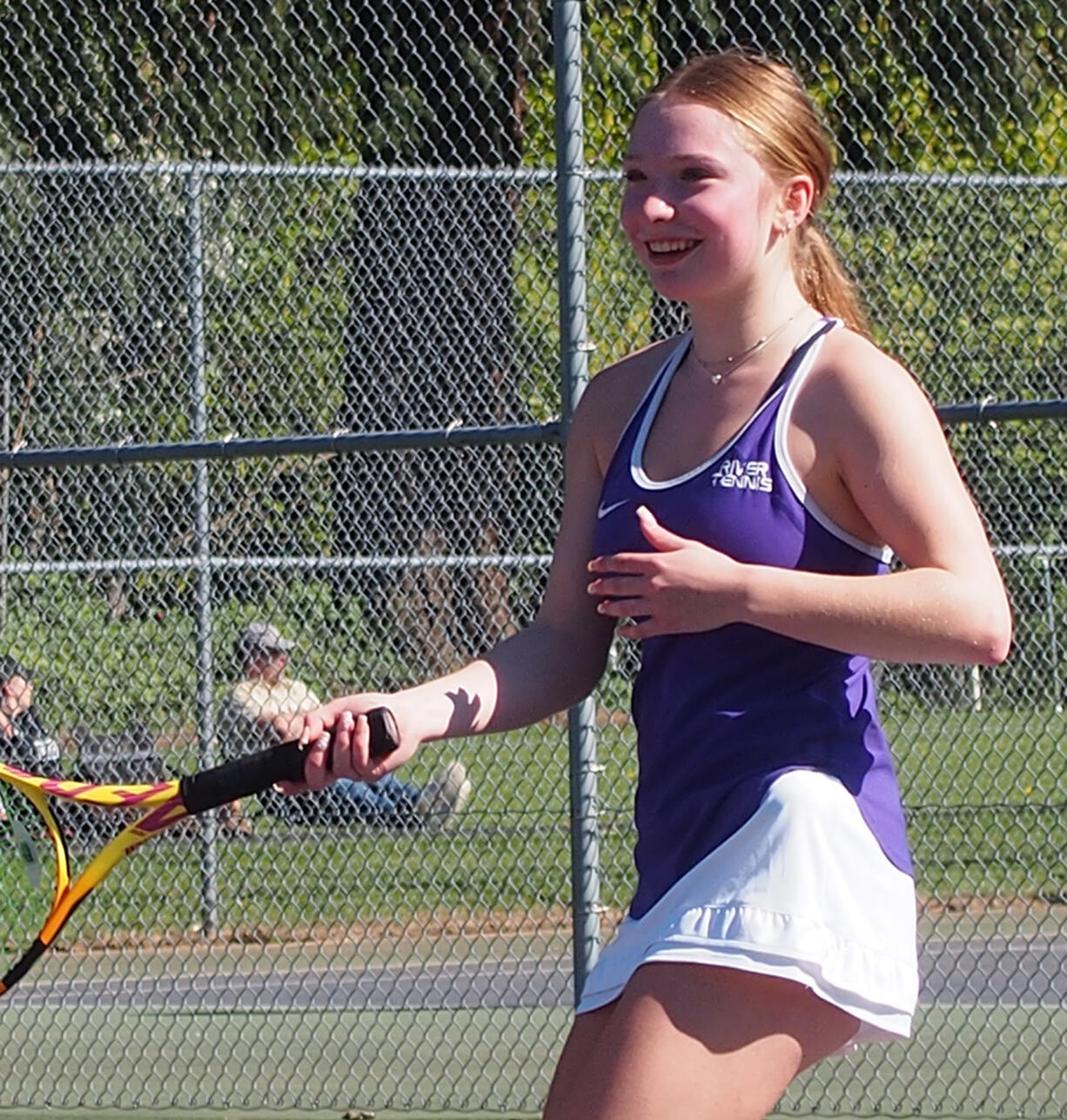 Columbia River junior Emma Lungwitz won the 2A Greater St. Helens League singles title on Friday, May 10, 2024.