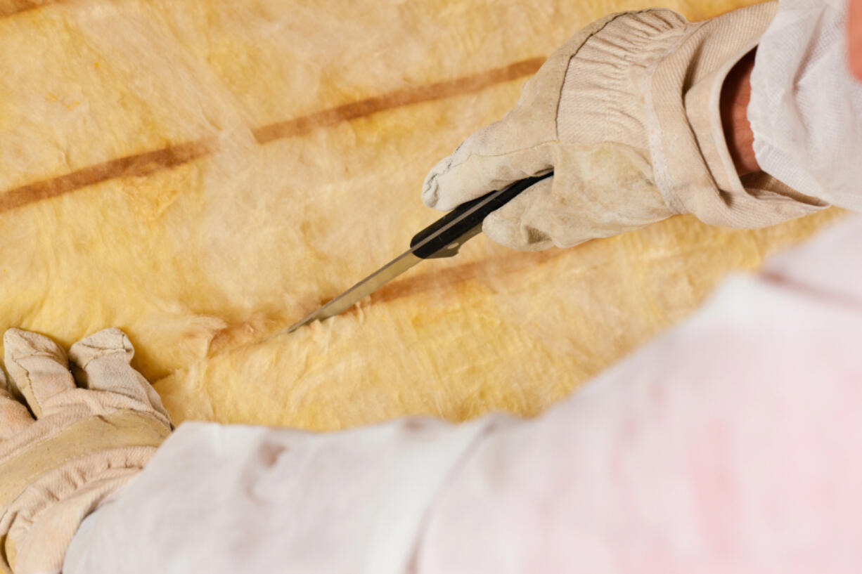 Insulation rolls can be cut to fit specific spaces.